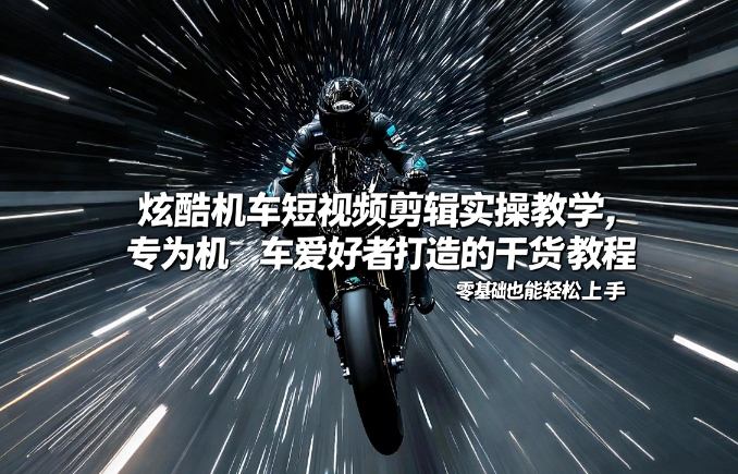 炫酷机车短视频剪辑实操教学，专为机车爱好者打造的干货教程，零基础也能轻松上手-鼎铸网