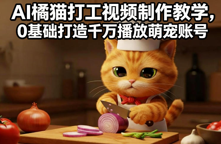 d983f7e49003c7308decacf38ee7928c.jpeg AI橘猫打工视频制作教学,流量狂飙,0基础打造千万播放萌宠账号