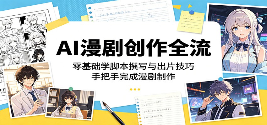 AI漫剧创作全流程:零基础学脚本撰写与出片技巧,手把手完成漫剧制作-鼎铸网