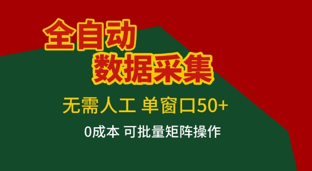 全自动数据采集项目,无需人工,单窗口可达50+收益,操作简单无难度,一个人也能轻松实现矩阵【揭秘】-鼎铸网