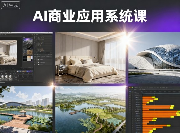 d9f40b4e15cf0abdb54b68fb1c114385.jpeg AI商业应用系统课,室内-软装-建筑-景观,智能设计+效果图+动画画实战