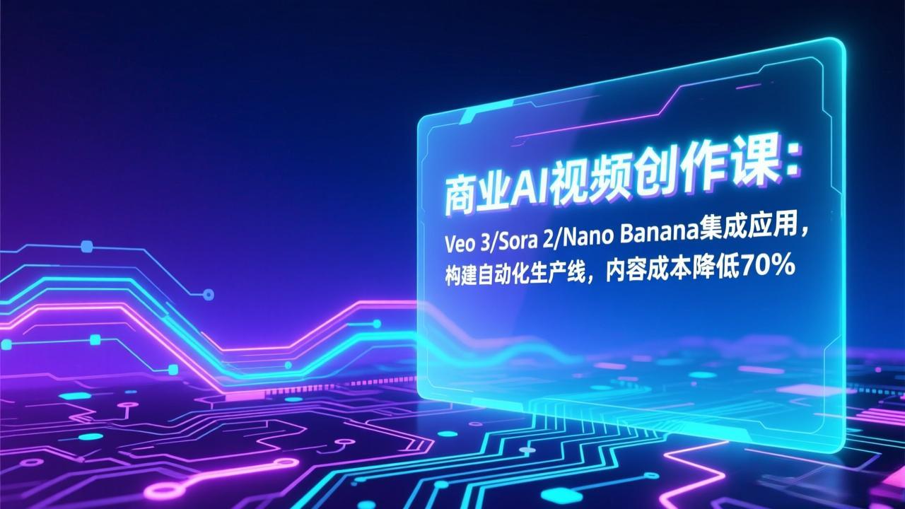 da42011624c7c158673e80e4a29ca9ba.jpeg 商业AI视频创作课:Veo 3/Sora 2/Nano Banana集成应用,构建自动化生产线,内容成本降低70%