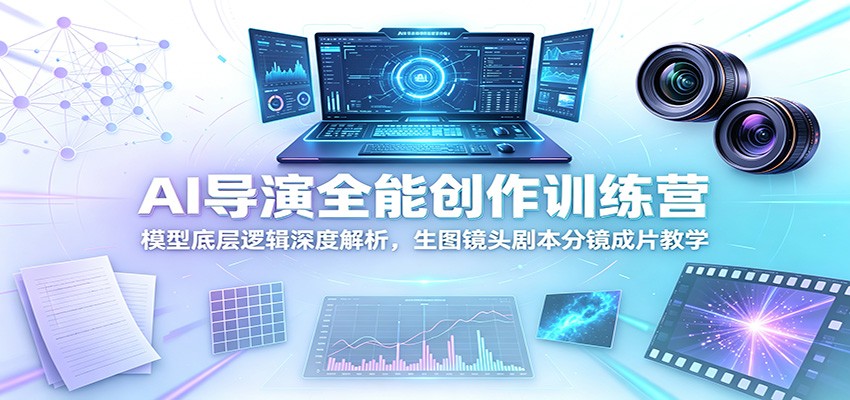 AI导演全能创作训练营：模型底层逻辑深度解析，生图镜头剧本分镜成片教学-鼎铸网
