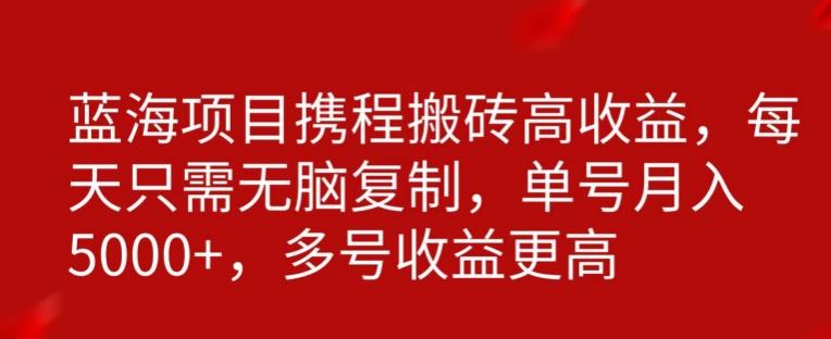 携程搬砖项目，只需每天无脑复制，月入5000+-鼎铸网