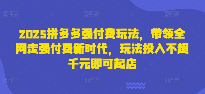 dab09b2487071f3562728066a3a30039.jpeg 2025拼多多强付费玩法,带领全网走强付费新时代,玩法投入不超千元即可起店