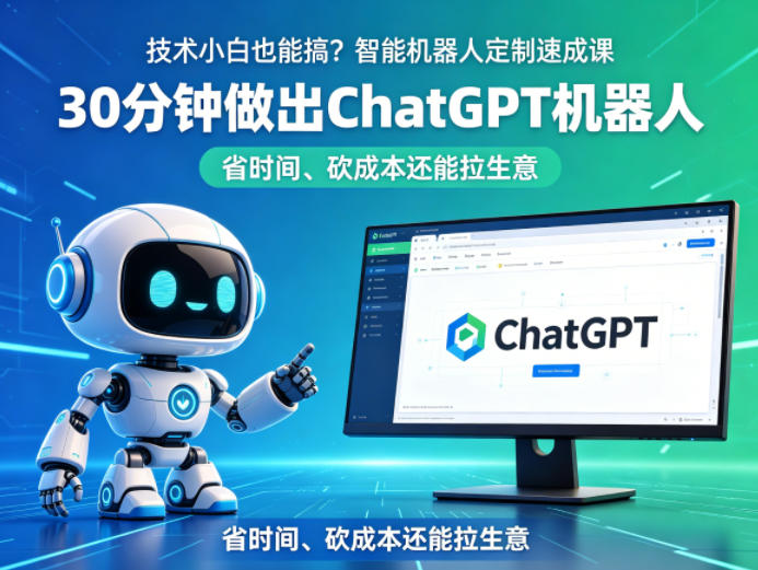 技术小白也能搞？智能机器人定制速成课，30分钟做出ChatGPT机器人，省时间、砍成本还能拉生意-鼎铸网