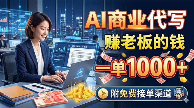 AI商业代写,赚老板的钱,一单1000+,附免费接单渠道-鼎铸网