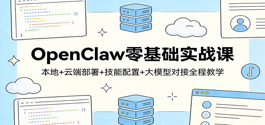 OpenClaw零基础实战课：本地+云端部署+技能配置+大模型对接全程教学-鼎铸网