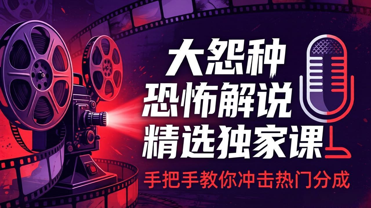 dc22069379333d44750dc7a131a79a02.jpeg 大怨种恐怖解说精选独家课:电影下载+文案配音+片头封面,手把手教你冲击热门分成