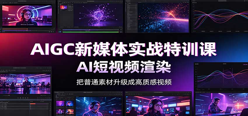 AIGC新媒体实战特训课：工具入门实操，AI短视频渲染，数字人商业视频制作-鼎铸网