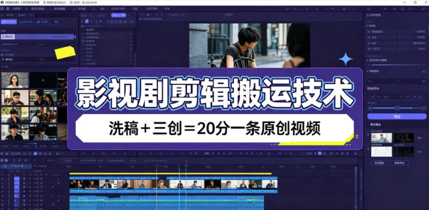 dcb0bf8314382f0f5e97078f2d20ee74.jpeg 影视剧剪辑搬运技术,洗稿+三创=20分一条原创视频