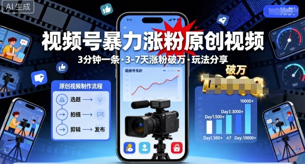 dd4cbe7b0e4e754e269948dae74a0f0f.jpeg 视频号暴力涨粉原创视频,3分钟一条原创视频,3-7天涨粉破万,玩法分享给你