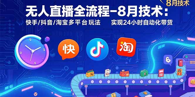 dd5b36fdf0bf2c74487d49978cbbbda0.jpeg 无人直播全流程-8月技术:快手/抖音/淘宝多平台玩法 实现24小时自动化带货