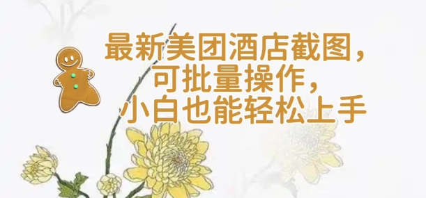 【轻云】最新美团酒店截图，可批量操作，小白也能轻松上手-鼎铸网