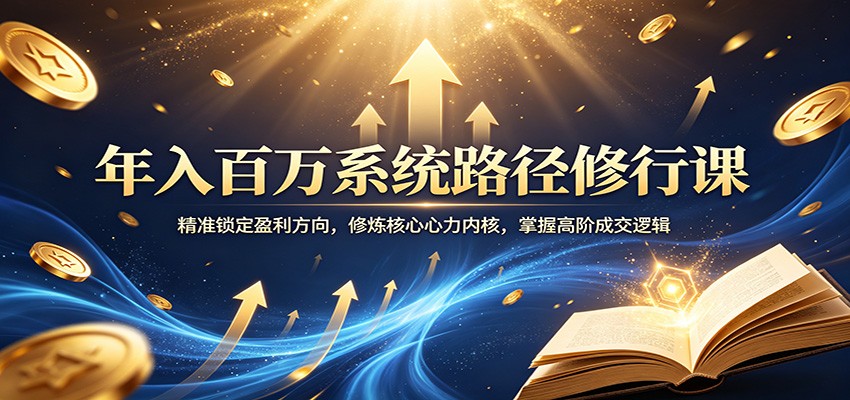 年入百万系统路径修行课:精准锁定盈利方向,修炼核心心力内核,掌握高阶成交逻辑-鼎铸网