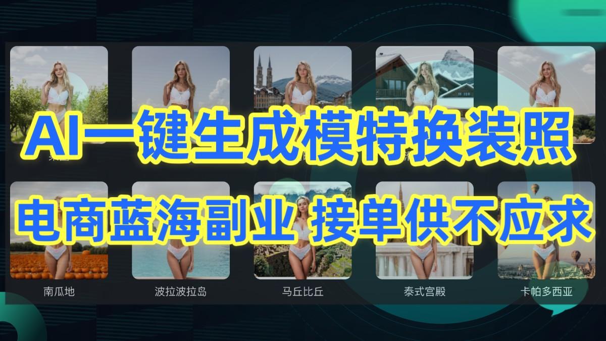 AI制作一键生成模特换装照,电商蓝海副业,接单供不应求-鼎铸网