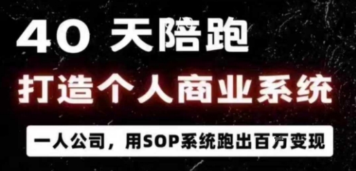 dfb803666d73f53cd3edc960123f4ebf.jpeg 40天陪跑打造个人商业系统,一人公司,用SOP系统跑出百W变现