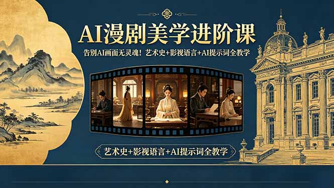 告别AI画面无灵魂！AI漫剧美学进阶课，艺术史+影视语言+AI提示词全教学-鼎铸网