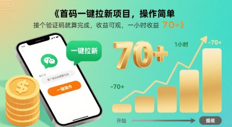 首码一键拉新项目，操作简单，接个验证码就算完成，收益可观， 一小时收益70+【揭秘】-鼎铸网