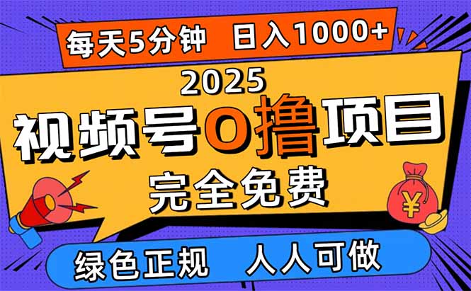 2025视频号0撸项目，5分钟一个号，日入1000+，人人可做-鼎铸网