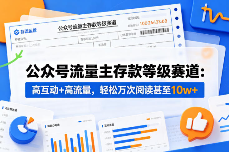公众号流量主之存款等级赛道,高互动+高流量,轻松达到万次阅读,甚至10w+-鼎铸网