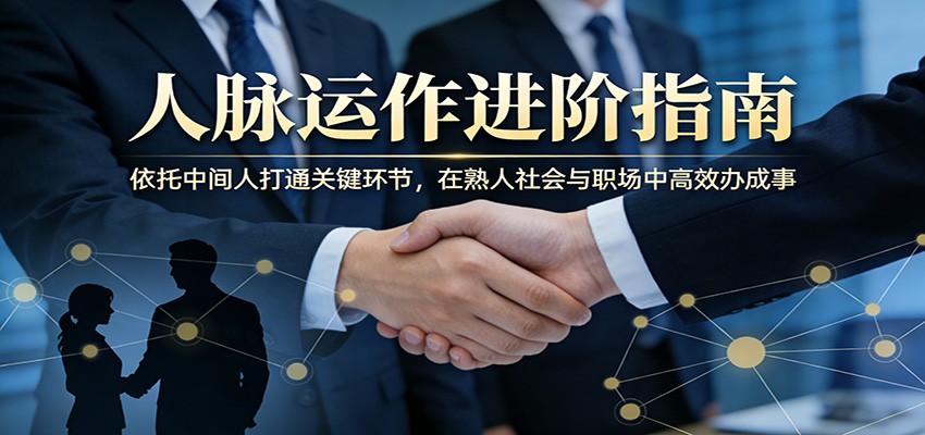 付费文章:人脉运作进阶指南,依托中间人打通关键环节,在熟人社会与职场中高效办成事-鼎铸网