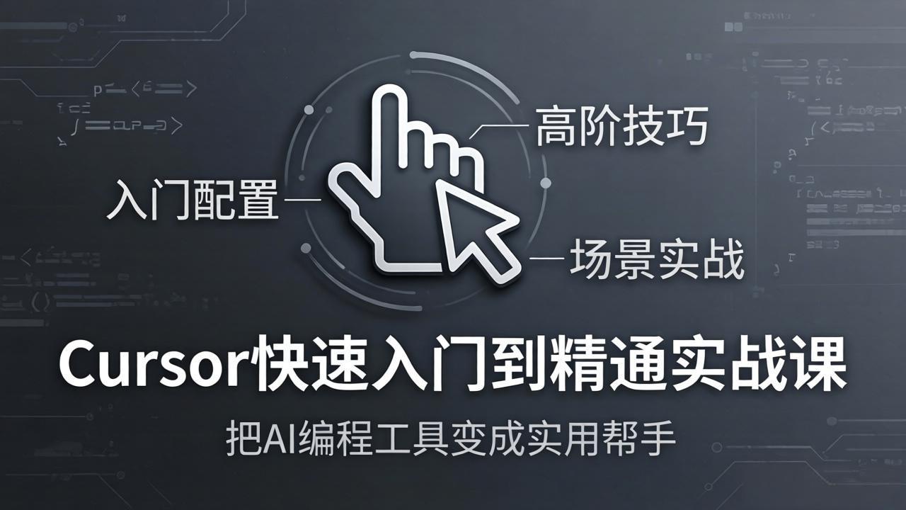 e2994ccde2348d448a148833baa1a4ea.jpeg Cursor快速入门到精通实战课:入门配置+高阶技巧+场景实战,把AI编程工具变成实用帮手