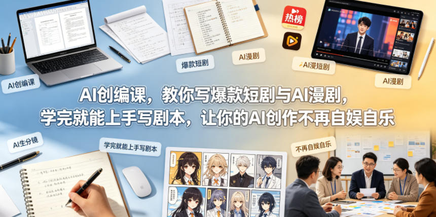 AI创编课,教你写爆款短剧与AI漫剧,学完就能上手写剧本,让你的AI创作不再自娱自乐(更新0521)-鼎铸网