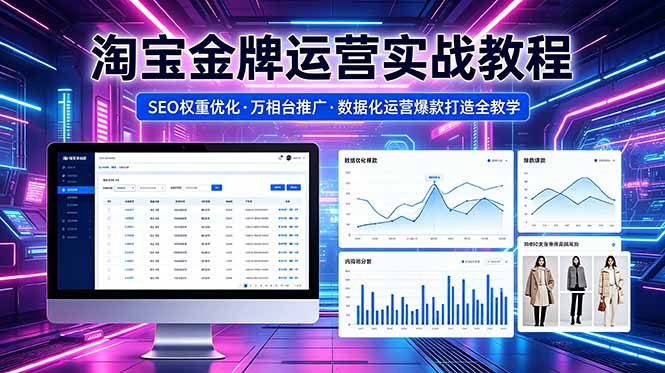 2026 淘宝金牌运营实战教程,SEO权重优化万相台推广,数据化运营爆款打造全教学-鼎铸网