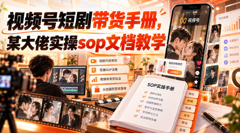 视频号短剧带货手册，某大佬实操sop文档教学-鼎铸网