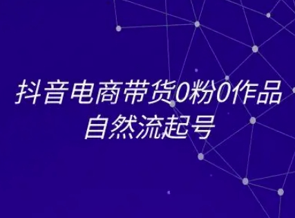 抖音电商带货0粉0作品自然流起号，抖音电商教程-鼎铸网