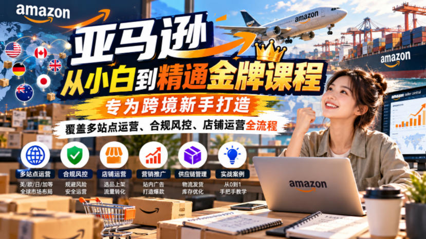 e4d08774c58ef696da2a9d17b90981ff.jpeg 亚马逊从小白到精通金牌课程,专为跨境新手打造,覆盖多站点运营、合规风控、店铺运营全流程