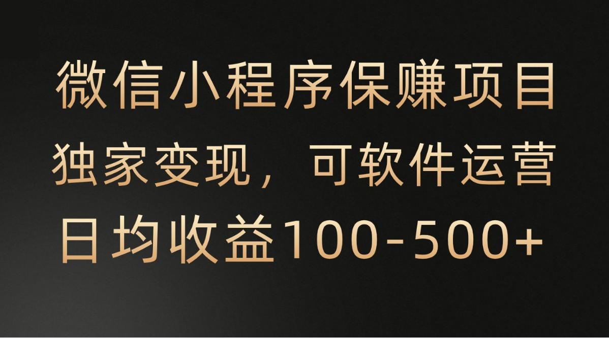 微信小程序，腾讯保赚项目，可软件自动运营，日均100-500+收益有保障-鼎铸网