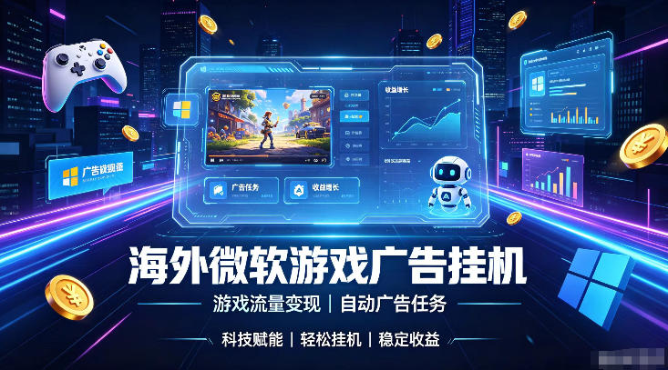 海外游戏广告自动挂G,轻资产海外副业风口,单设备稳定产出500+【揭秘】-鼎铸网