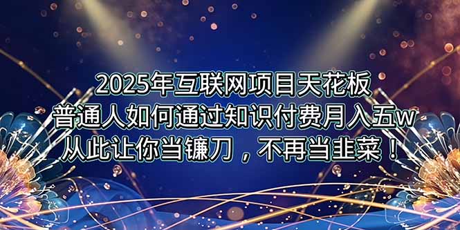 2025年互联网项目天花板，普通人如何通过卖项目实现逆风翻盘，月入5W＋！-鼎铸网