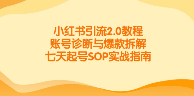 e6178f6ff2d247bd66d5e58edd9713dd.jpeg 小红书引流2.0教程,账号诊断与爆款拆解,七天起号SOP实战指南