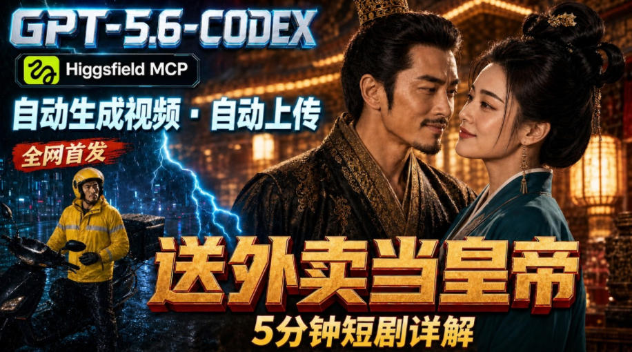 e6b3dbc994c316317d1213289f6b0e9c.jpeg GPT-5.6 Codex+Higgsfield MCP:一条指令生成5分钟短剧并自动上传YouTube(油管)