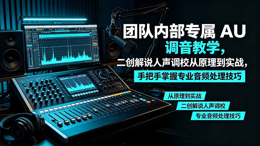 某大佬团队内部专属 AU 调音教学，二创解说人声调校从原理到实战，手把手掌握专业音频处理技巧-鼎铸网