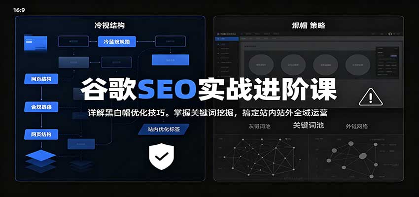 2026谷歌SEO实战进阶课:详解黑白帽优化技巧,掌握关键词挖掘,搞定站内站外全域运营-鼎铸网