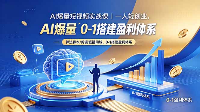 AI爆量短视频实战课|一人轻创业,算法脚本剪辑直播同城,0-1搭建盈利体系-鼎铸网