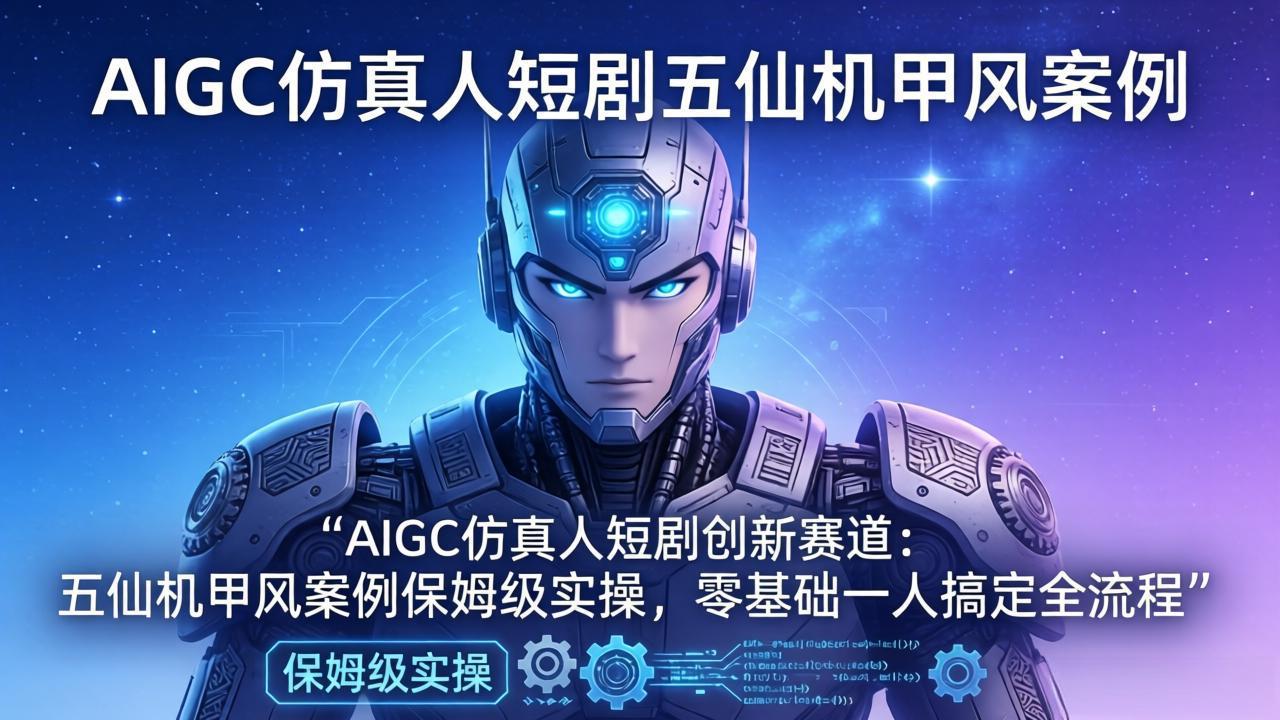 e7af5feedc1480a3011f5a5f7f6b2b6d.jpeg AIGC仿真人短剧创新赛道:五仙机甲风案例保姆级实操,零基础一人搞定全流程