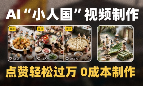 爆款1000W+播放微缩景观迷你小人国AI视频0成本制作全流程教学-鼎铸网