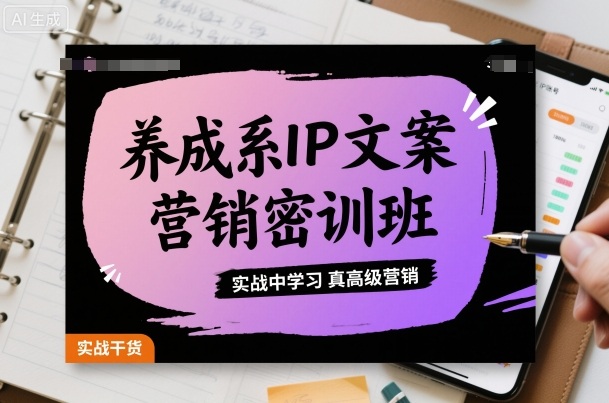 养成系IP文案营销密训班,实战中学习真高级营销-鼎铸网