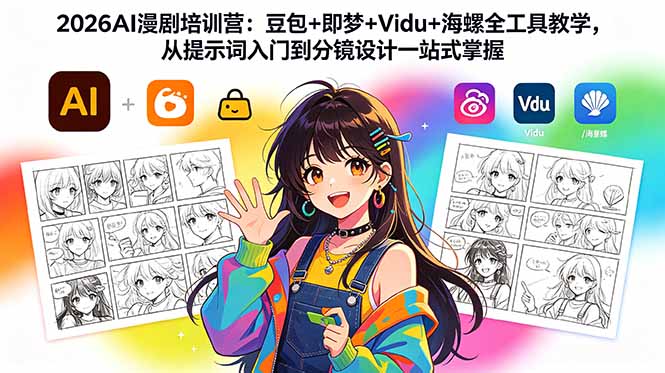 2026AI漫剧培训营:豆包+即梦+Vidu+海螺全工具教学,从提示词入门到分镜设计一站式掌握-鼎铸网