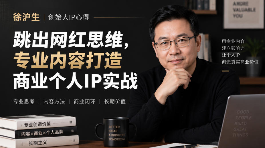 徐沪生创始人IP心得｜跳出网红思维，专业内容打造商业个人IP实战【文档】-鼎铸网