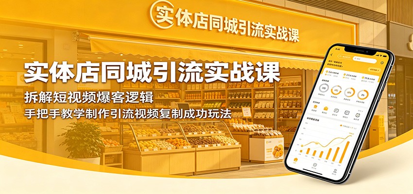 实体店同城引流实战课:拆解短视频爆客逻辑,手把手教学制作引流视频复制成功玩法-鼎铸网