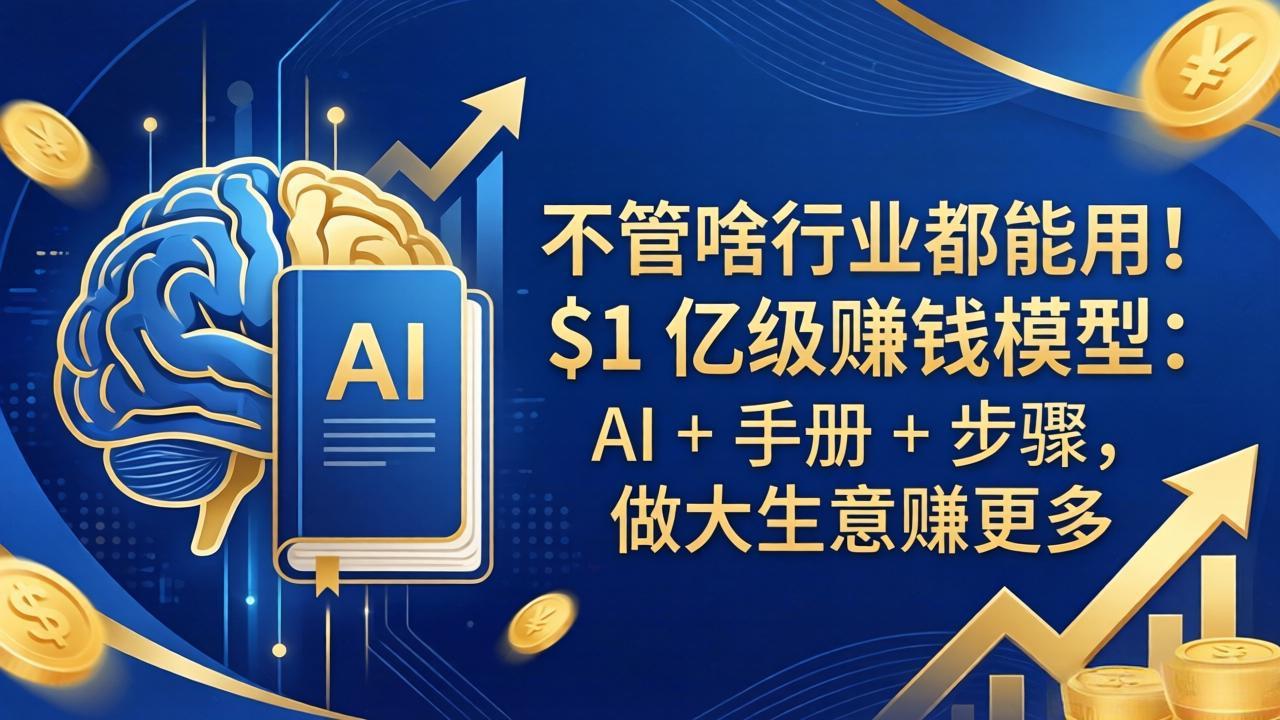 e957c8ea229d7f324290d6f0750bb857.jpeg 不管啥行业都能用!$1 亿级赚钱模型:AI + 手册 + 步骤,做大生意赚更多