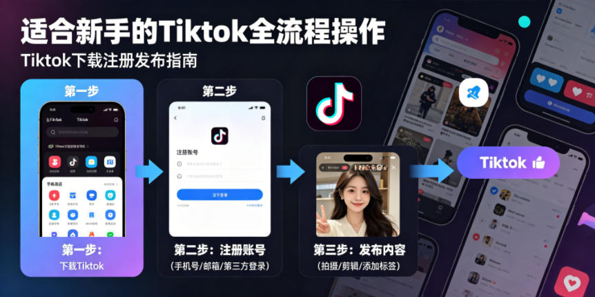Tiktok下载注册发布,适合新手的Tiktok全流程操作-鼎铸网