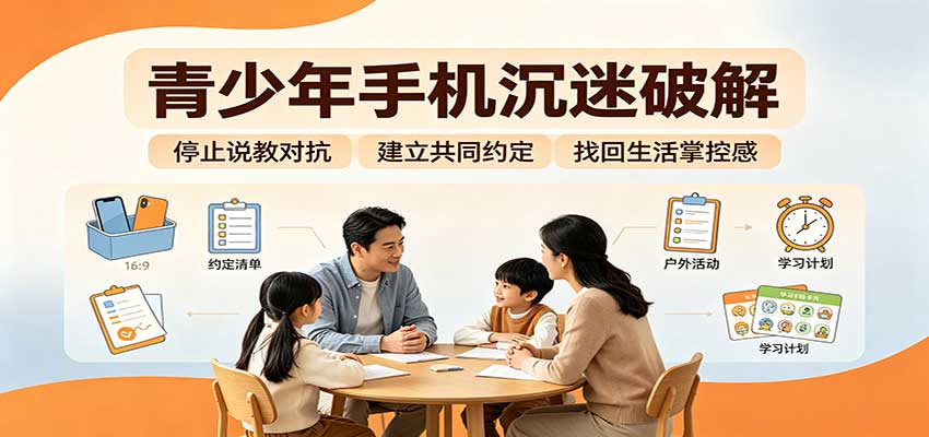 青少年手机沉迷破解：跳出管控说教思维，六步法引导孩子夺回注意力掌控权-鼎铸网