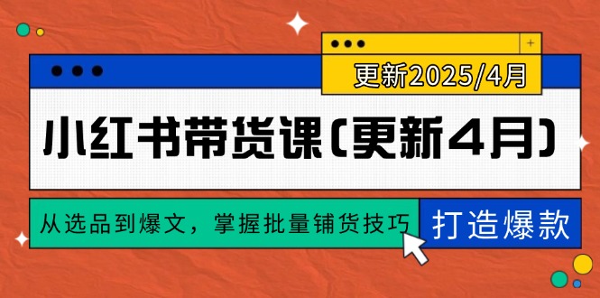 小红书带货课(更新4月-鼎铸网